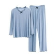 thumbnail image 1 of SwiftWear Butterfly Bow Women's Pajama Set - Modal Cotton Blend Sleepwear & Loungewear Loose Fit Long Sleeve Top with Pants, 1 of 6