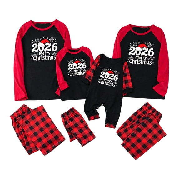 SwiftWear Christmas Family Matching Pajamas Set Holiday Sleepwear Cozy Red Plaid Pjs for Couples Mom Dad Son Daughter Xmas Outfit