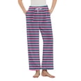thumbnail image 1 of SwiftWear Cozy Striped Lounge Pants for Women - Plush Flannel Sleepwear & Loungewear, Relaxed Fit with Adjustable Waist & Pocket Home Comfort Pajama Pants Pink, 1 of 7