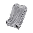thumbnail image 1 of SwiftWear Cozy Women's Flannel Pajama Top - Winter Sleepwear & Loungewear, Soft Brushed Long Sleeve Top, Home and Outing Wear Gray, 1 of 3