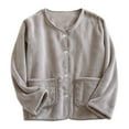 thumbnail image 1 of SwiftWear Cozy Women's Plush Flannel Cardigan - Winter Lounge Wear & Sleepwear, Button-Up Long Sleeve Top with Pockets, Soft Home Comfort Cardigan Brown, 1 of 9