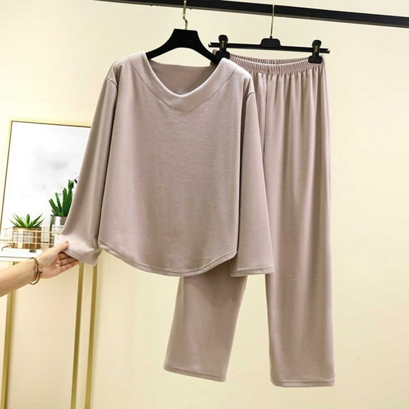 SwiftWear Cozy Women's Winter V-Neck Loose Pajama Set Soft Sleepwear & Loungewear with Stretchy Fit, for Home Lounging