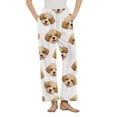 thumbnail image 1 of SwiftWear Cute Puppy Print Brushed Flannel Pajama Pants - Women's Cozy Plus Size Sleepwear & Lounge Pj Bottom Soft Plush with Pockets, Elastic Waist Home Comfort in Multiple Colors Available White, 1 of 5
