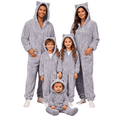 thumbnail image 1 of SwiftWear Family Christmas Matching Pajama Set Soft Flannel Warm Onesie with Cat Ears Hood, Holiday Loungewear for Adults Couples (Gray), 1 of 7