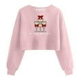 thumbnail image 1 of SwiftWear Festive Pink Crewneck Sweatshirt for Women - Christmas Theme Cropped Top with Cute Print, Soft Loose Fit No Hood Casual Tops, 1 of 2