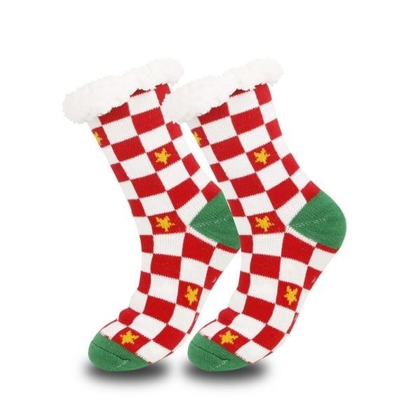 SwiftWear Fuzzy Slipper Socks with Grippers Non Slip Cozy Grips Socks Christmas Gifts Winter Thick Warm Sock Christmas Gift for Family