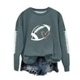 thumbnail image 1 of SwiftWear Game Day Football Sweatshirt for Women Relaxed Fit Crewneck Pullover Soft Long Sleeve Casual Wear with Athletic Print Army Green, 1 of 4