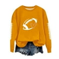 thumbnail image 1 of SwiftWear Game Day Football Sweatshirt for Women Relaxed Fit Crewneck Pullover Soft Long Sleeve Casual Wear with Athletic Print Yellow, 1 of 4