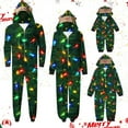 thumbnail image 1 of SwiftWear Green LED Light Graphic Family Christmas Pajamas Matching Onesie with Reindeer Hood Novelty Wear, 1 of 5