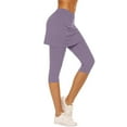 thumbnail image 1 of SwiftWear High-Waisted Skirted Legging Yoga Workout Capri Pants Leggings Tennis Skirts for Women, 1 of 7