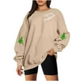 thumbnail image 1 of SwiftWear Holiday Comfort Crewneck Sweatshirt for Women - Long Sleeve Merry Christmas Graphic Pullover Tops Beige, 1 of 9
