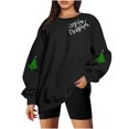 thumbnail image 1 of SwiftWear Holiday Comfort Crewneck Sweatshirt for Women - Long Sleeve Merry Christmas Graphic Pullover Tops Black, 1 of 9