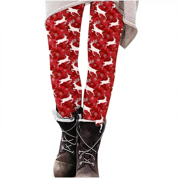 SwiftWear Holiday Cute Leggings with Christmas Tree Design High Waist Soft Yoga Pants for Women Tummy Control Workout Exercise Comfortable Athletic Wear