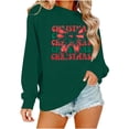 thumbnail image 1 of SwiftWear Holiday Themed Crewneck Sweatshirt for Women - Christmas Bow Pattern Long Sleeve Top Cozy Casual Festive Wear Green, 1 of 8
