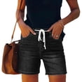 thumbnail image 1 of SwiftWear Jean Shorts Womens High Waisted Drawstring Denim Shorts with Pockets Trendy Summer Casual Cut Off Jeans, 1 of 8