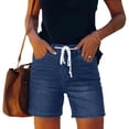 thumbnail image 1 of SwiftWear Jean Shorts Womens High Waisted Drawstring Denim Shorts with Pockets Trendy Summer Casual Cut Off Jeans, 1 of 8