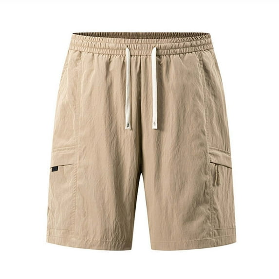 SwiftWear Men's Comfortable Loose-Fit Solid Color Motion Work Shorts - Breathable Casual Straight-Leg Leisure Fashion