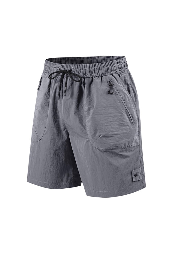 Men's Comfortable Loose-Fit Solid Color Work Shorts - Breathable Motion Straight-Leg Casual Pants for Active Wear