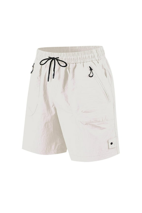 Men's Comfortable Loose-Fit Solid Color Work Shorts - Breathable Motion Straight-Leg Casual Pants for Active Wear