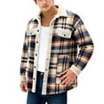 thumbnail image 1 of SwiftWear Men's Flannel Shirt Jacket Sherpa Lined Workwear Coat Casual Long Sleeve Button Down Overshirt Shacket​​, Blue, 1 of 5