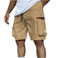 thumbnail image 1 of SwiftWear Men's Quick-Dry Solid Color Cargo Shorts with Pockets - Lightweight Athletic Outdoor Sports Fitness Shorts, 1 of 5