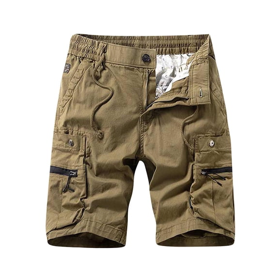 SwiftWear Men's Stretch Cargo Shorts with Drawstring & Multi-Pockets - Comfortable Casual Summer Shorts for Outdoor Activities