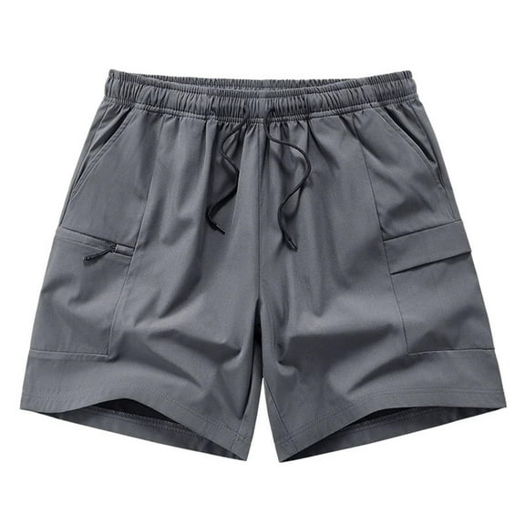 SwiftWear Men's Stretch Cargo Shorts with Drawstring & Multi-Pockets - Lightweight Summer Casual Shorts for Comfort & Style