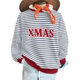 thumbnail image 1 of SwiftWear Men's & Women's "XMAS" Striped Christmas Sweatshirt Warm Fleece-Lined Crewneck Festive Long Sleeve Pullover Top for Holiday Family Gatherings Black, 1 of 9