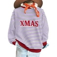 thumbnail image 1 of SwiftWear Men's & Women's "XMAS" Striped Christmas Sweatshirt Warm Fleece-Lined Crewneck Festive Long Sleeve Pullover Top for Holiday Family Gatherings Purple, 1 of 9
