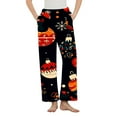 thumbnail image 1 of SwiftWear Plus Size Christmas Cute Print Sleep Lounge Pants for Women - Plush Brushed Fleece Holiday Pajama Bottoms with Comfort Fit in S-3XL Black, 1 of 4