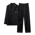 thumbnail image 1 of SwiftWear Plus Size Unisex Silk Pajama Set Comfortable Sleepwear & Loungewear Long Sleeve Button-Up Top with Elastic Waist Pants, 1 of 2