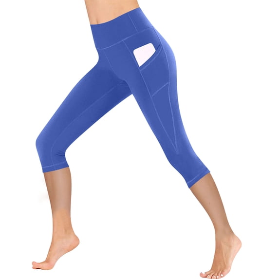 SwiftWear Plus Size Women's Sculpting Yoga Capris Booty Lifting Workout Capri Pants with Pockets Tummy Control S-2XL