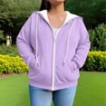 thumbnail image 1 of SwiftWear Plus-Size Women's Weighted Zip Up Hoodie - Extra Warm Oversized Long Sleeve Hooded Top Streetwear Style Casual Outerwear Jacket (L-5XL) Purple, 1 of 6
