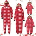 thumbnail image 1 of SwiftWear Red Santa Print Family Matching Pajamas Couple Onesie Set with Reindeer Hood Festive Design Sleepwear Collection, 1 of 5