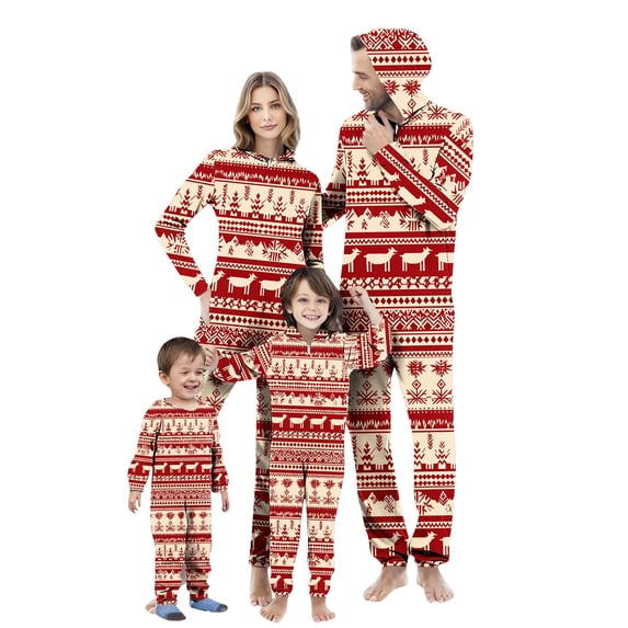 SwiftWear Seasonal Family Pajama Collection Christmas Themed Matching Onesie Set with Holiday Patterns, Lightweight Loungewear for Family Bonding