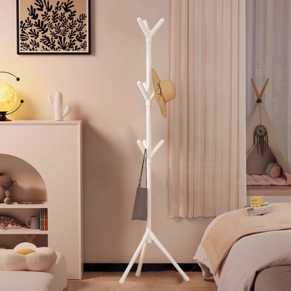 SwiftWear Sturdy Floor Coat Rack, Coat Rack Freestanding with 9 Hooks Coat Racks for Bedroom, Hallway, Entrance,Living Rom for Hats, Coats, Scarves, Handbags Easy Assembly