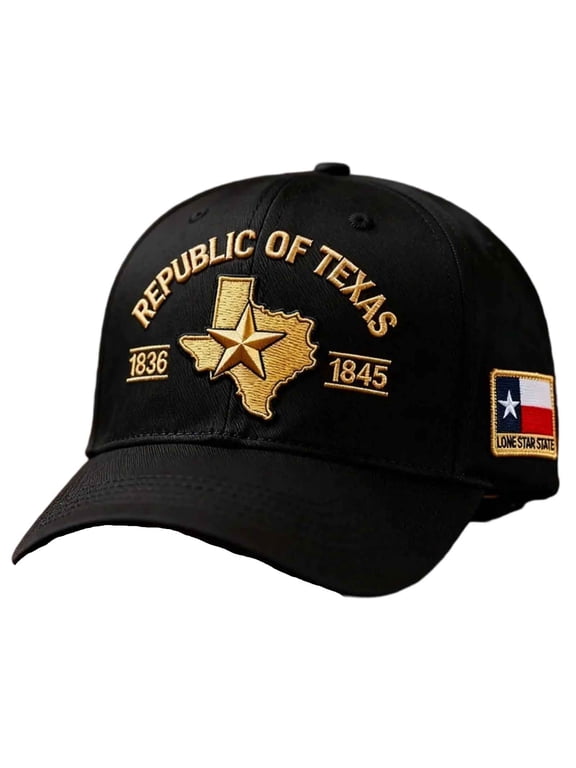 Texas Pride Unisex Baseball Cap Republic of Texas 1836 1845 Embroidered Dad Cap Historical Logo Outdoor Sun Hat for Men & Women