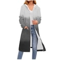 thumbnail image 1 of SwiftWear Trendy Long Hoodie for Women - Full Zip Up Casual Wear with Drop Shoulder, Soft Fabric Loose Fit Jacket Gray, 1 of 5
