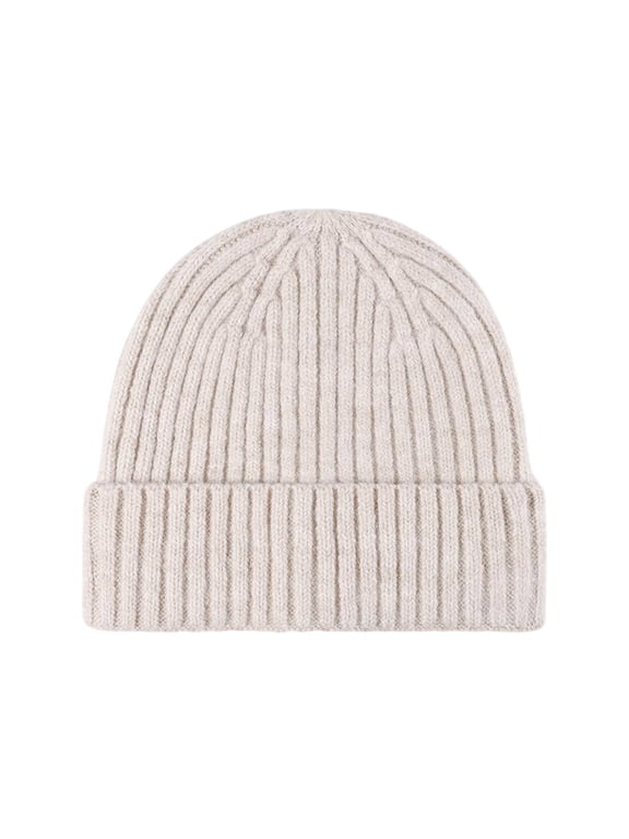 Unisex Thickened Wool Blend Beanie Winter Thermal Knit Hat for Men & Women, Outdoor Cold Weather Ribbed Watch Cap