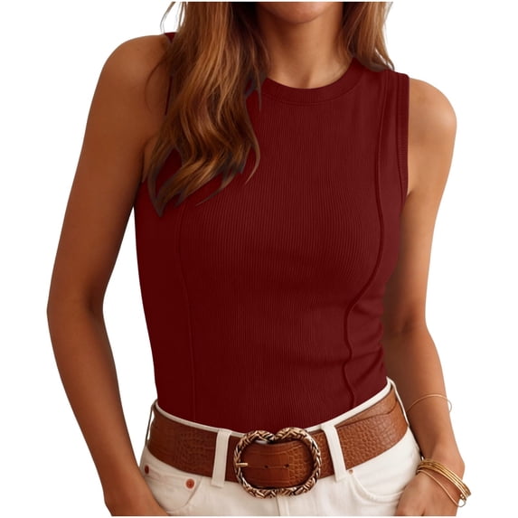 SwiftWear Women Summer Ribbed Tank Top Fitted Pullover Basic Shirt Workouts Cute Spring Going Out Sleeveless Tops