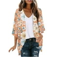 thumbnail image 1 of SwiftWear Women's 3/4 Sleeve Vintage Floral Kimono Cardigan – Lightweight Summer Cover-Up with Retro Prints, Loose Fit & Versatile Style for Casual, Travel & Layered Look, 1 of 5