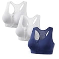 thumbnail image 1 of SwiftWear Women's 3 Pack Zip Front Wireless Sports Bra Racerback Medium Support Yoga & Workout Bras Breathable Mesh for Running Training, 1 of 7