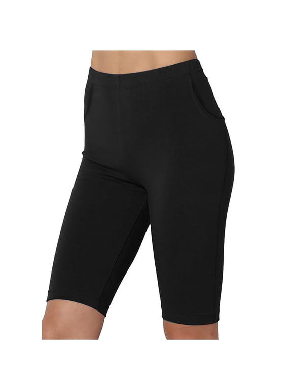 Women's 8" Yoga Shorts w/Pockets - Soft Waist Active Wear for Lounge & Low-Impact Workouts Quick-Dry