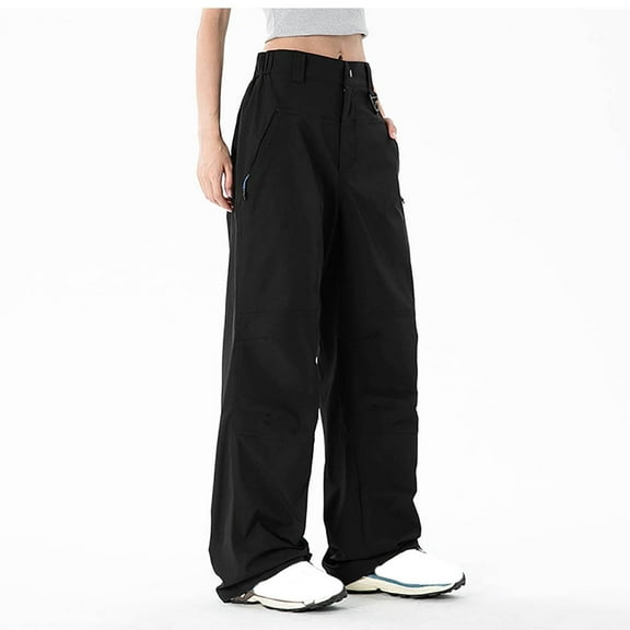 SwiftWear Women's All-Weather Waterproof Hiking Travel Pants with Cargo Pockets, Windproof Outdoor Trekking Trousers Comfortable Loose Fit Camping Pants S-2XL