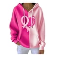 thumbnail image 1 of SwiftWear Women's Breast Cancer Awareness Ribbed Hoodie Pink Ribbon & Football Print Pullover Sweatshirt Soft Knit Cotton Casual Wear with Front Pockets, 1 of 3