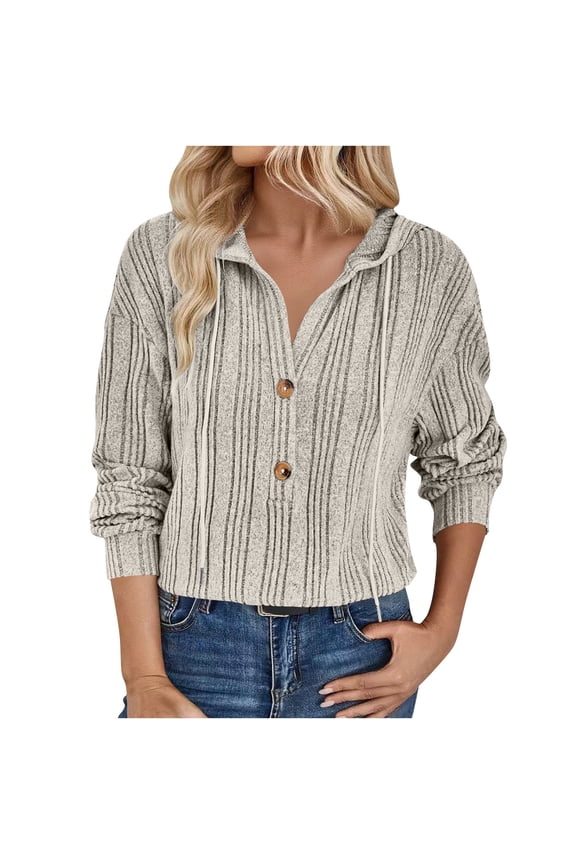 Women's Brushed Fleece Hooded Sweatshirt - Soft Long Sleeve Pullover Hoodie Cozy Casual Loungewear Beige