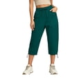 thumbnail image 1 of SwiftWear Women's Cargo Capri Pants Multi Pocket Water Resistant Elastic Drawstring Waist Casual Cropped Trousers with Cuff Adjustable for Outdoor Hiking, 1 of 4