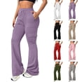 thumbnail image 1 of SwiftWear Women's Cargo Flare Leggings High Waist Workout Yoga Pants with Pockets, Stretchy Athletic Running Joggers​, 1 of 8