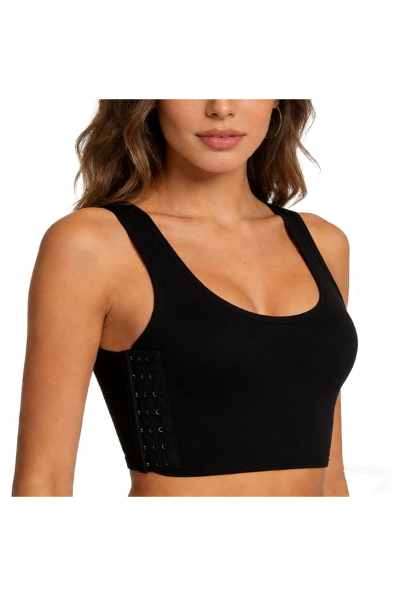 Women's Chest Binder Tank Top Breathable Compression Slimming Workout Top for Smoothing & Support, Invisible Everyday Sports Bra