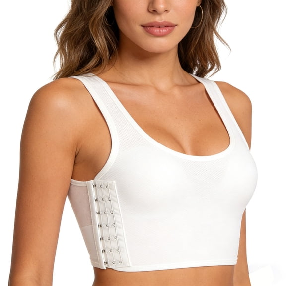 SwiftWear Women's Chest Binder Tank Top Breathable Compression Slimming Workout Top for Smoothing & Support, Invisible Everyday Sports Bra
